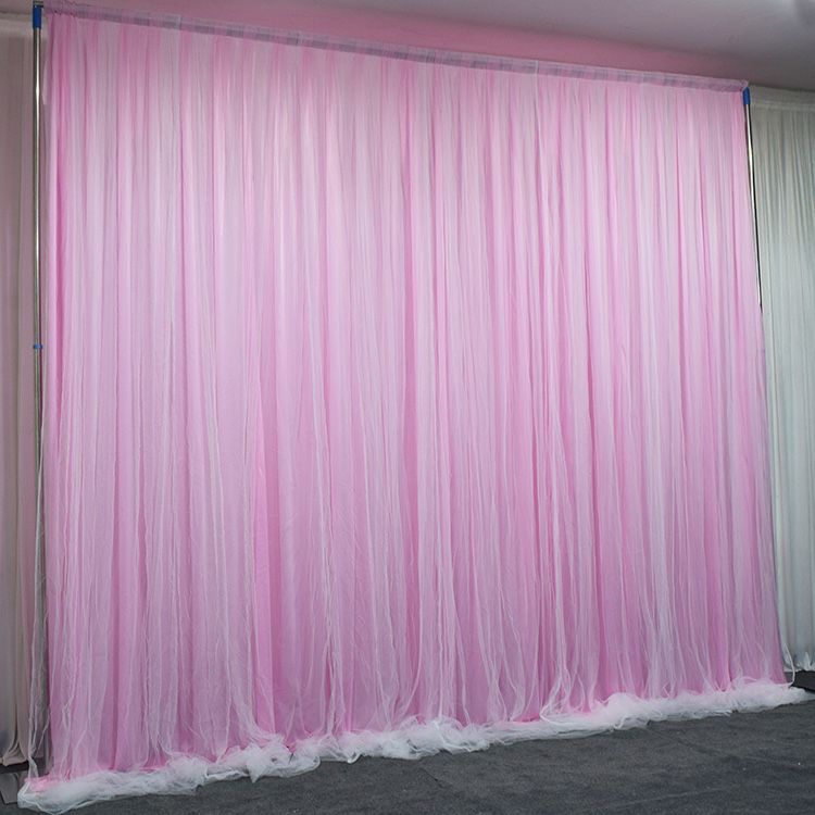 10ft *10ft  Double Layer sheer voile wedding ,party backdrop Curtain,,white,purple,pink,tiffany color