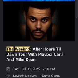 (2) The Weeknd tickets Santa Clara