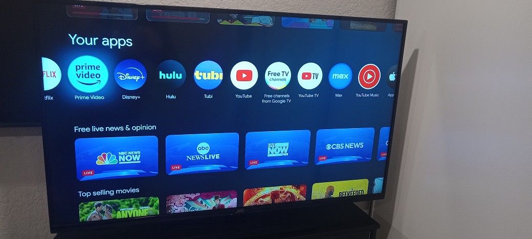 50 Inch JVC TV WITH ANDROID APPS AND VOICE COMMANDS 