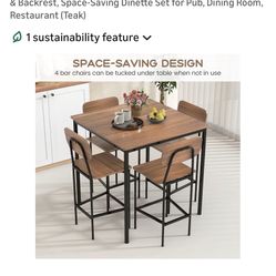 Dinette. Counter Height. Like New