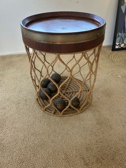 Wood side table
