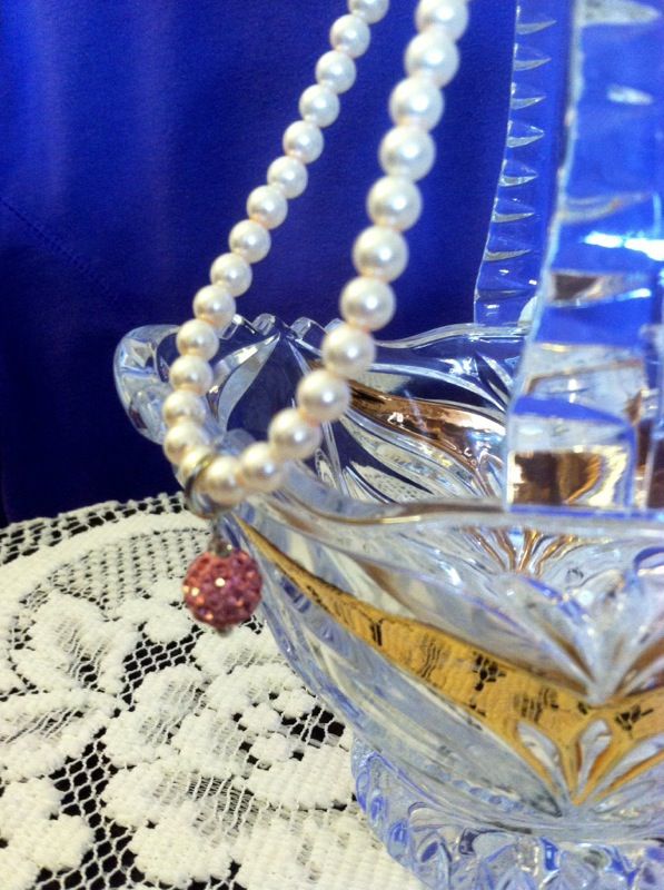 Pink Crystal Charm & Crystazzi Glass Pearls 💗💟