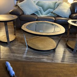 3 piece matching side tables and coffee table
