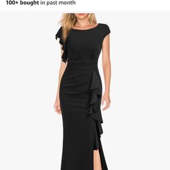  Long WOOSEA Women's Split Bodycon Mermaid Evening Cocktail Long Dress 