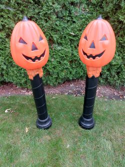 Vintage tpi halloween pumpkin blow mold decorations