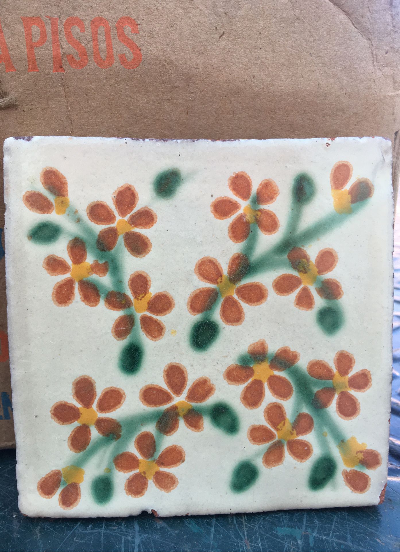 Hand crafted Talavera tile from Puebla, Mexico 4x4