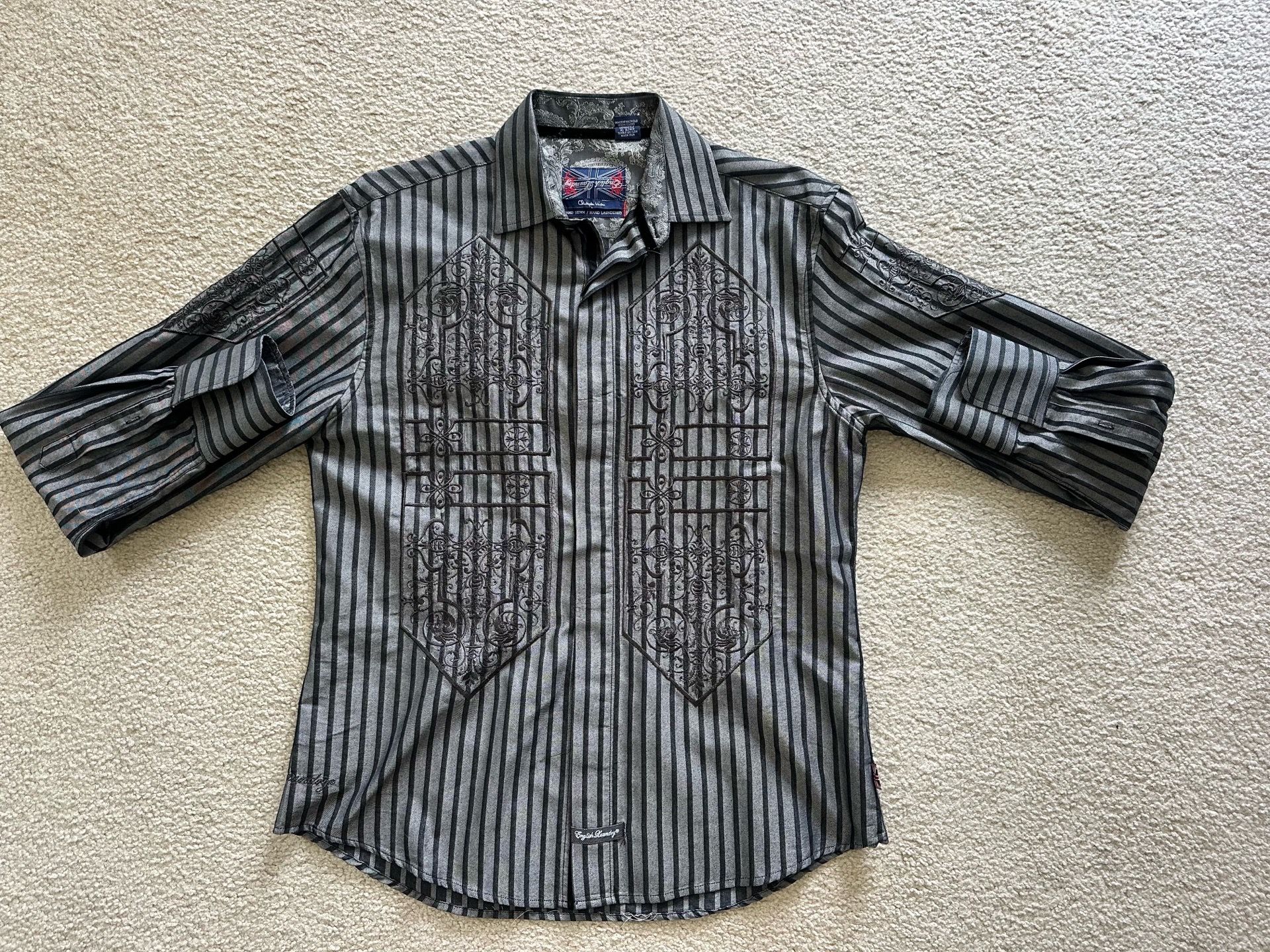 Christopher Wicks English Laundry Mens Embroidered Long Sleeve Shirt - Size Medium