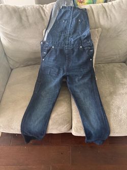 Peviani Men's Dark Wash Denim Streetwear Overalls - Size Small