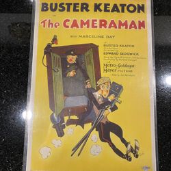 Vintage BUSTER KEATON The CAMERAMAN 11x17” Cinema Poster in Vinyl Cover