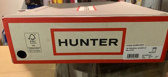 Hunter Original Short Rain Boots Black Women's 10