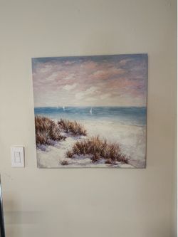 Coastal Beach Canvas Wall Art – 23” x 23” Ocean Scene