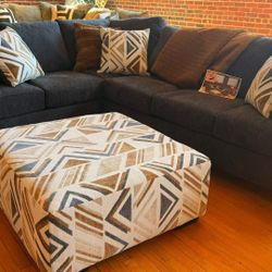 New Marquette 2 pc sectional sofa with ottoman and pillow by Albany