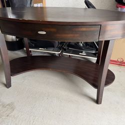 Oval Office Desk - Dark Brown Wood