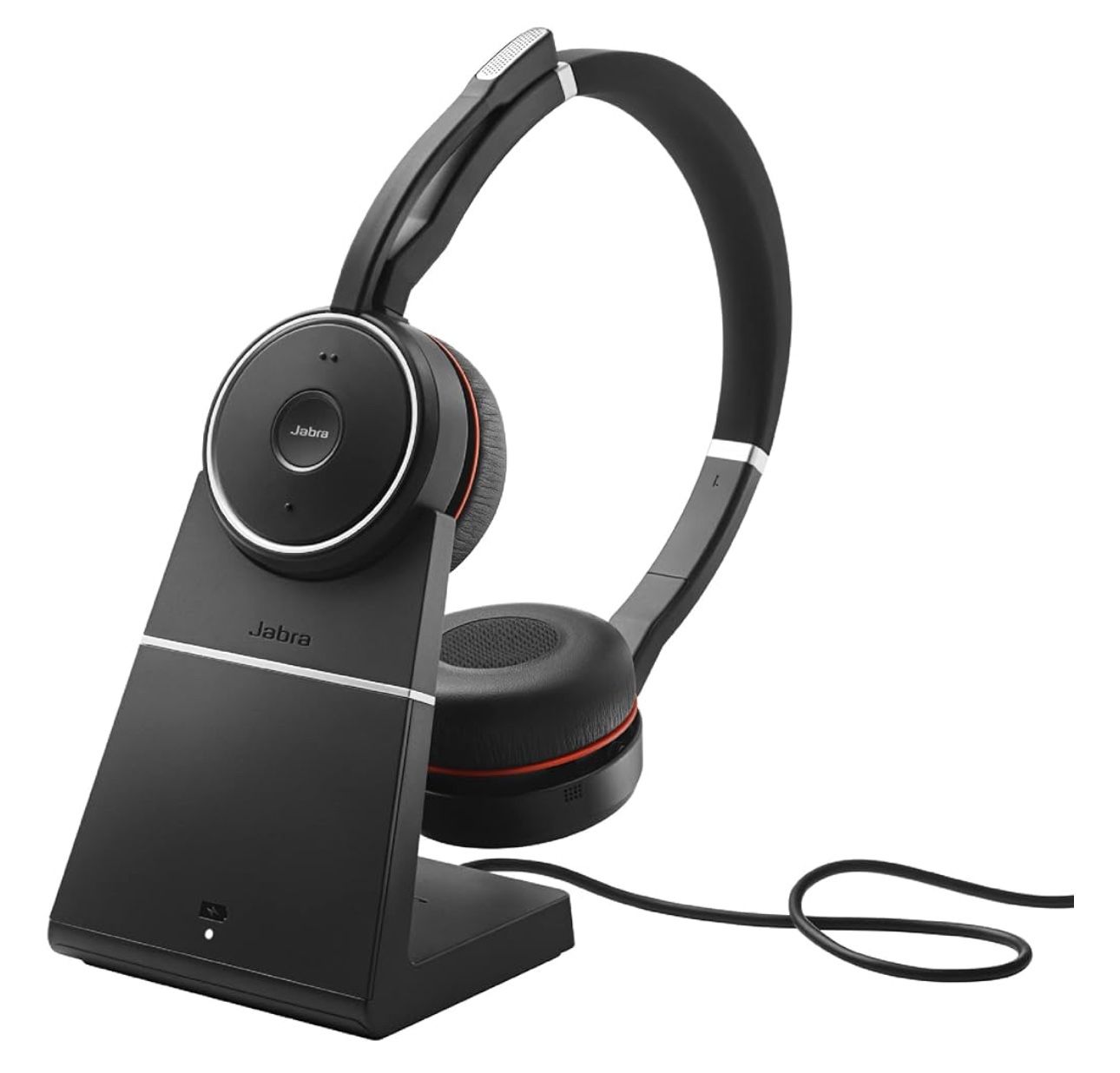 Jabra Evolve 75 SE Stereo Wireless Headset - Bluetooth Headset with Noise-Cancelling Mic, Active Noise Cancellation and Charging Stand