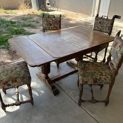 Vintage Sliding Leaflet Dining Table Set