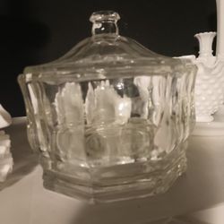 Vintage Indiana Glass Lead Dish And Lid