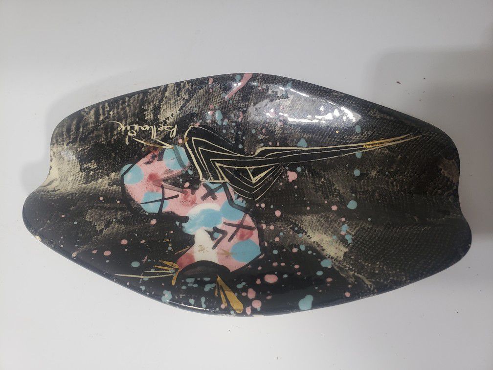 Signed Marc Bellaire Mid-Century Hand-Painted Plate