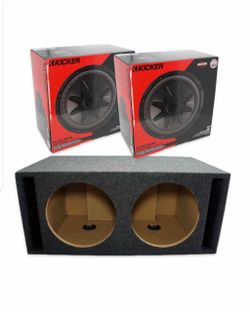 BRAND NEW 2 12” KICKER COMPRV SUBWOOFERS WITH PORTED BOX