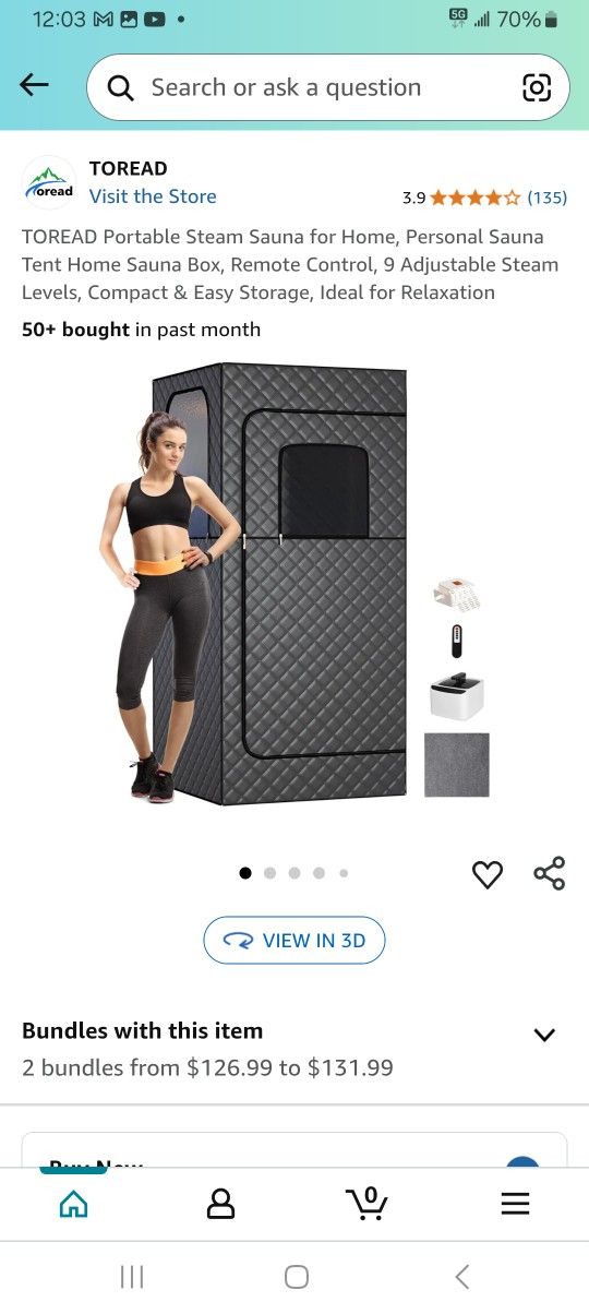 Steam sauna $50new