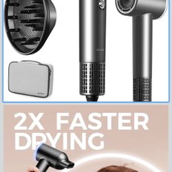 Hair Dryer with Diffuser, Professional High-Speed Blow Dryer, Negative Ionic Hair Dryers for Women, 110,000 RPM Fast Drying, 5 Temps & 3 Speeds, with 