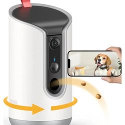 2K Pet Camera Treat Dispenser, 360°View Dog Camera with Phone App, 5G&2.4G WiFi 2-Way Talk Pet Camera Indoor for Cats Remote Treat Tossing