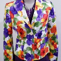 Floral Print Blazer size Woman's 4P