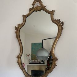 Antique 19th c Italian Mirror Giltwood 