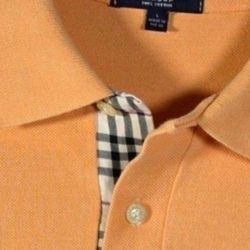 Burberry Orange Short Sleeved Men's Large Summer Shirt 