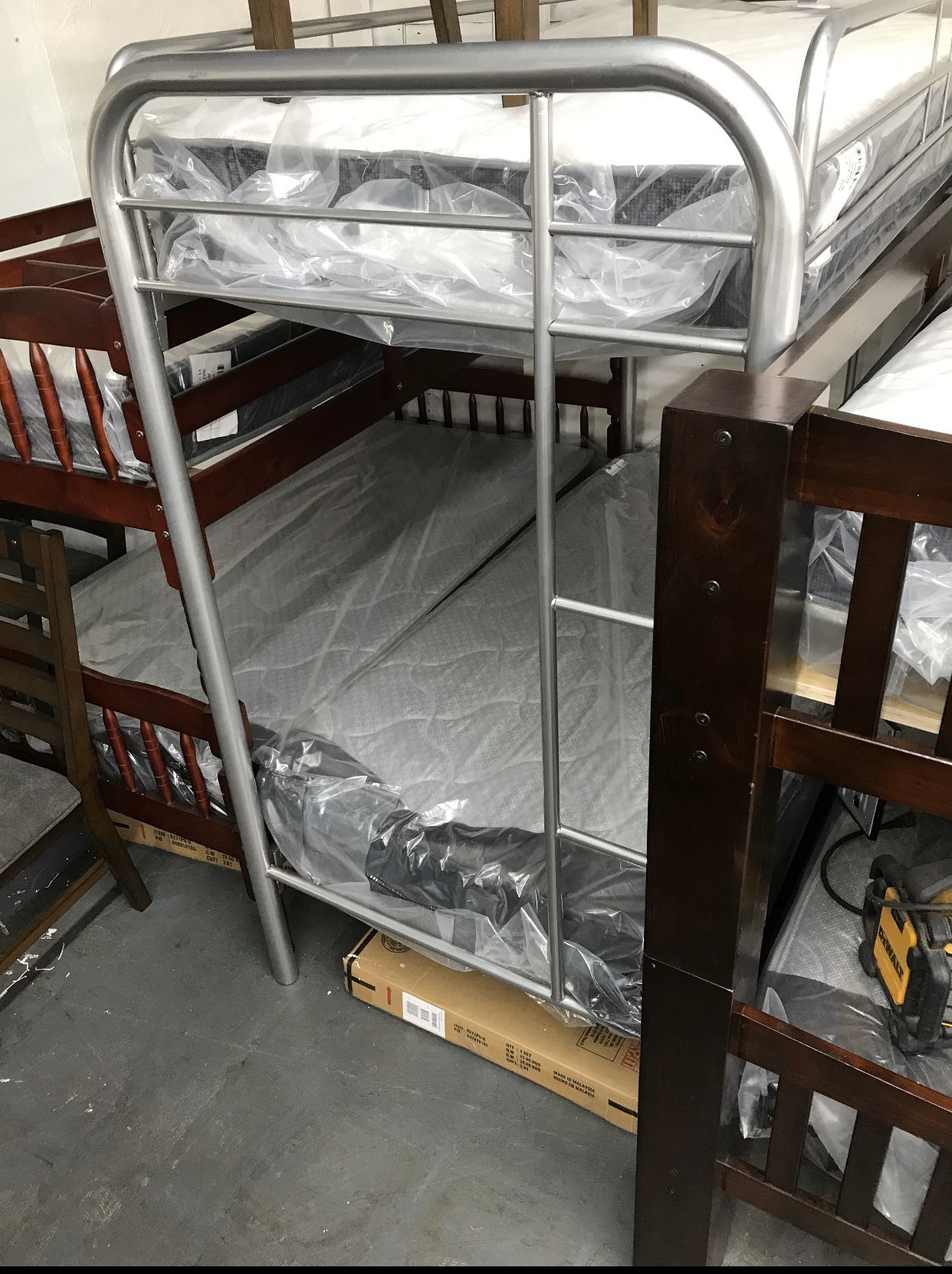 Twin bunk bed with mattress new for $259