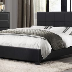 Lorenzi Black Queen Platform Bed 