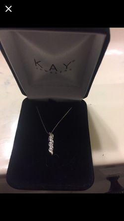 Past future present Diamond pendant 14k white gold