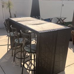6 seat tall bar Table 6 Chairs