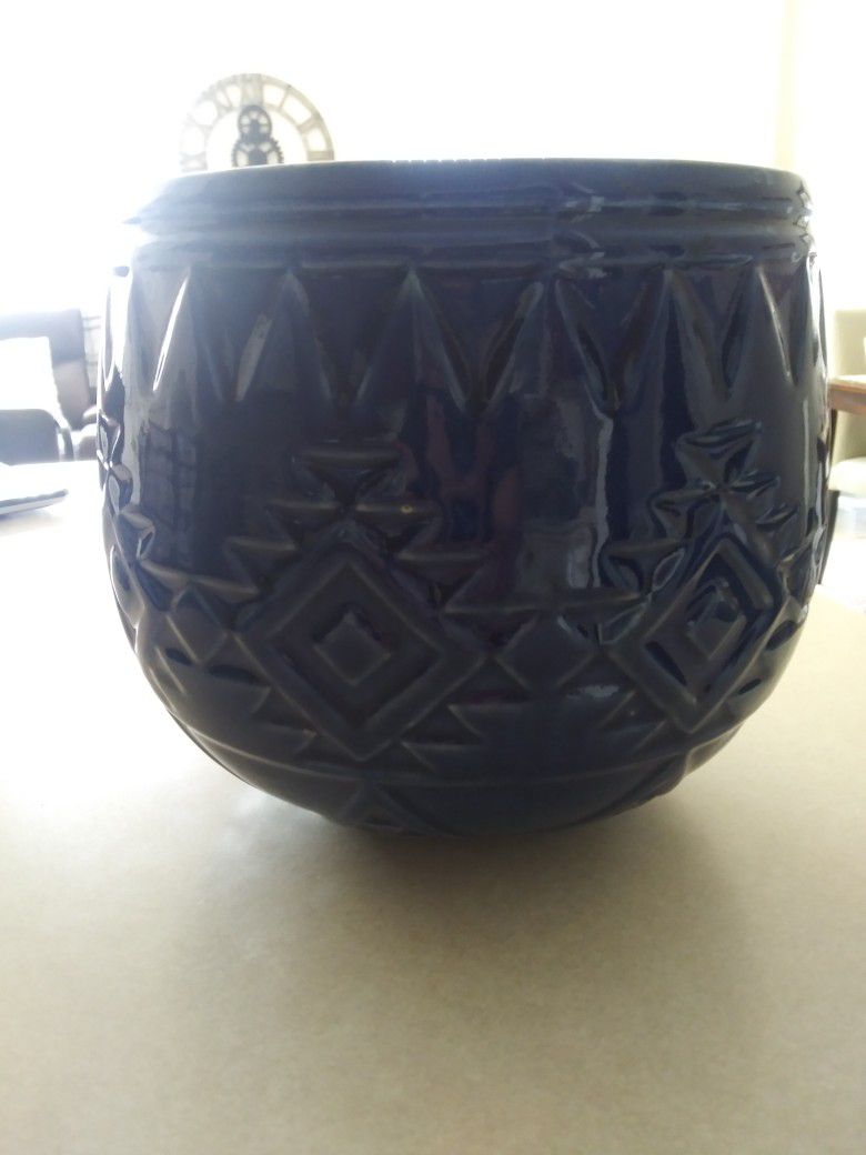 Deep Blue Ceramic Flower Pot