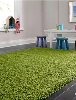 Green Shag Area Rug