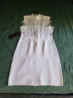 NEW White mesh plunge bandage dress ($100)