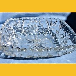 

Hazel Atlas clear cut glass candy dish, 
