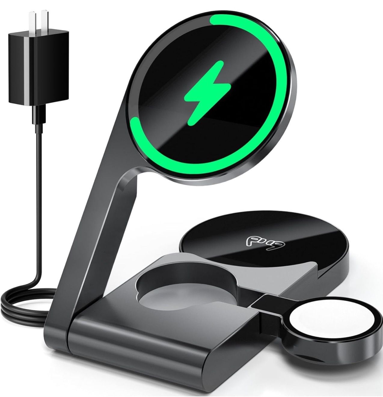 3 in 1 Wireless Charging Station, Ultrathin Foldable Aluminum Alloy Wireless Charger for iPhone 16/15/14/13/12 Series, AirPods Magsafe Charger for iWa