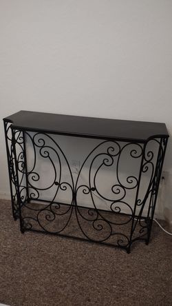 Beautiful black wrought iron foyer/console table