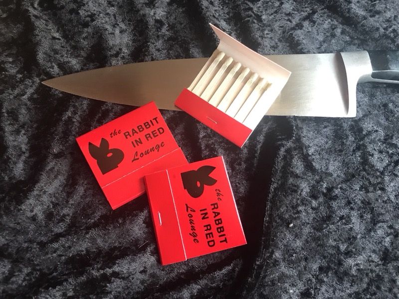 Rabbit In Red Lounge Match Book - Halloween Movie Screen Accurate Prop