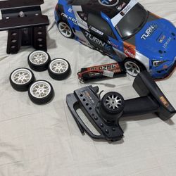 HPI 1/10 Drift RC Car (Subaru BRZ Body) + Remote, Battery, Extra Wheels