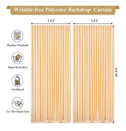 6 panels Champagne Photo Backdrop Curtains 30ft wide in total x 10ft height