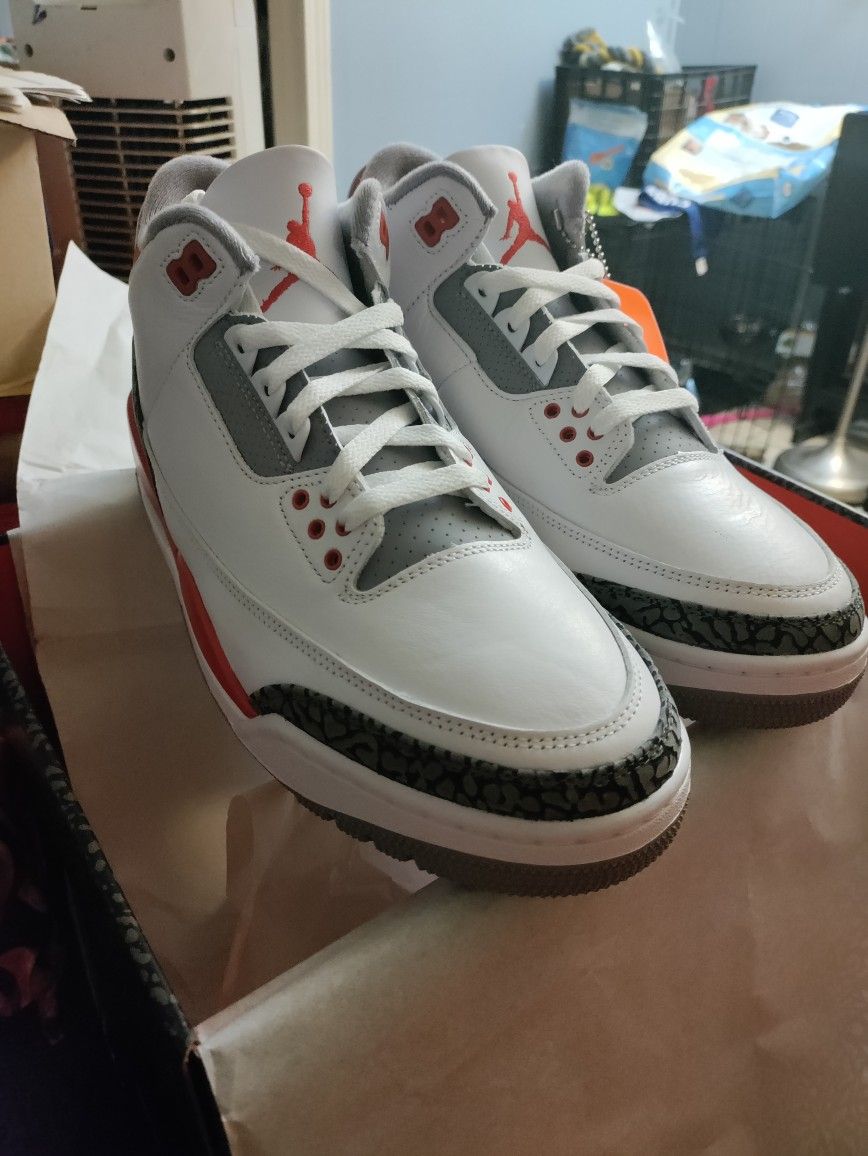 Nike Air Jordan Fire Red 3s Men's Size 9.5 Women's 11