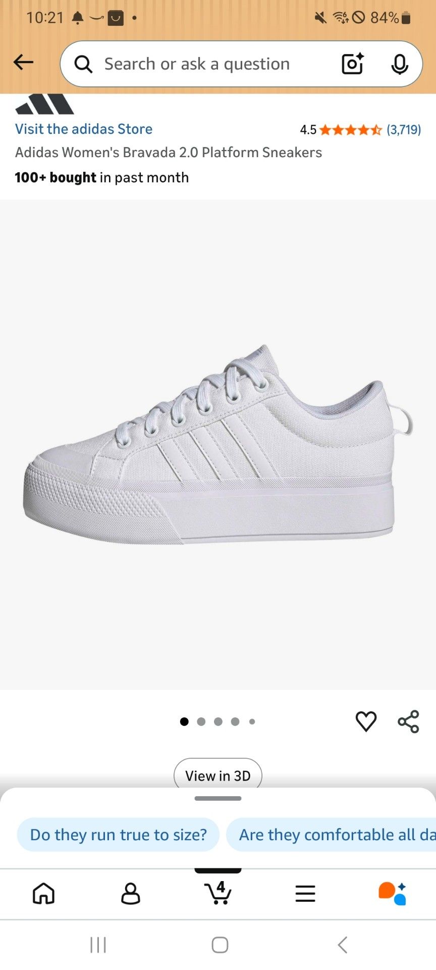 Adidas Women's Bravada 2.0 Platform Sneakers
-size 10.5