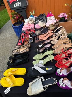 Yard sale clothing, shoes, bags