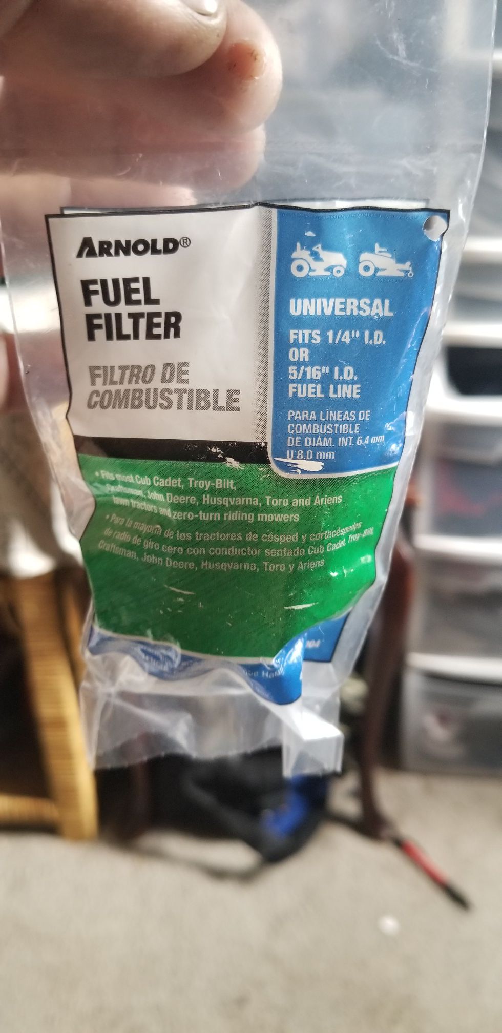 Universal fuel filter, small engine