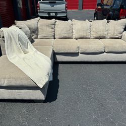 Beige Sectional Sofa/Couch *Free Delivery*