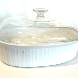 CORNINGWARE F-14-B FRENCH WHITE 4 LITER . OVAL COVERED CASSEROLE DUTCH & Lid