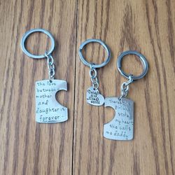 New Mother And Father And Daughter Keychain Set $5