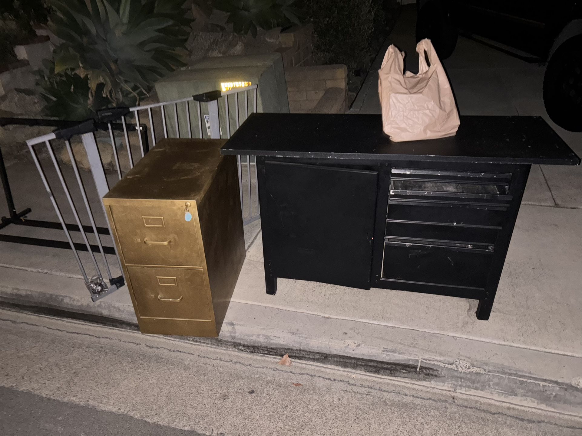 FREE Work Bench, Filing Cabinet, Guitar Stand And Tools