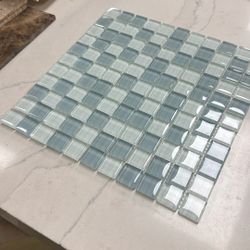1x1 Glass Mosaic Sheets, Blue